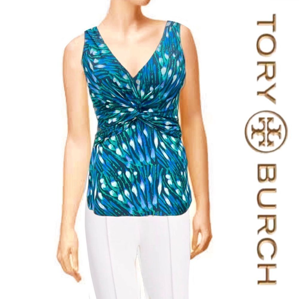 Tory Burch Twist Front Sleeveless Blouse